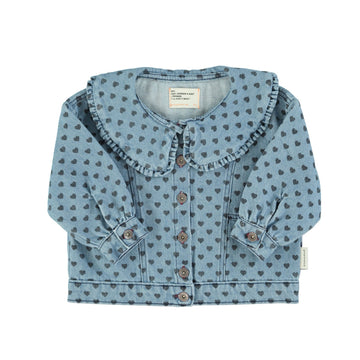 Ruffle Collar Denim Jacket