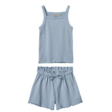 Piontelle Tank and Drawstring Shorts Set in Morning Sky
