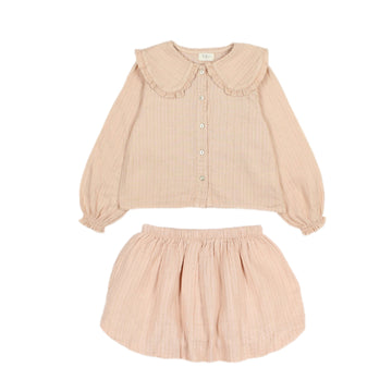 Lurex Blouse and Skirt Set
