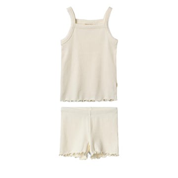 Ribbed Tank and Shorts Set in Ivory