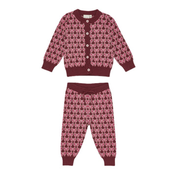 Knit Bow Pants and Cardigan
