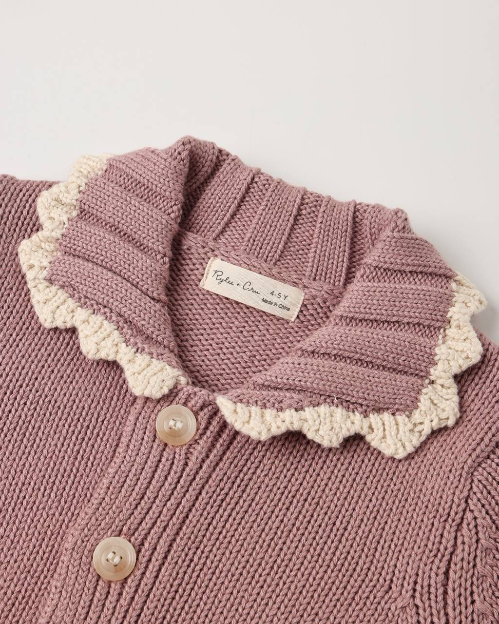 Collared Cardigan - Rosewood