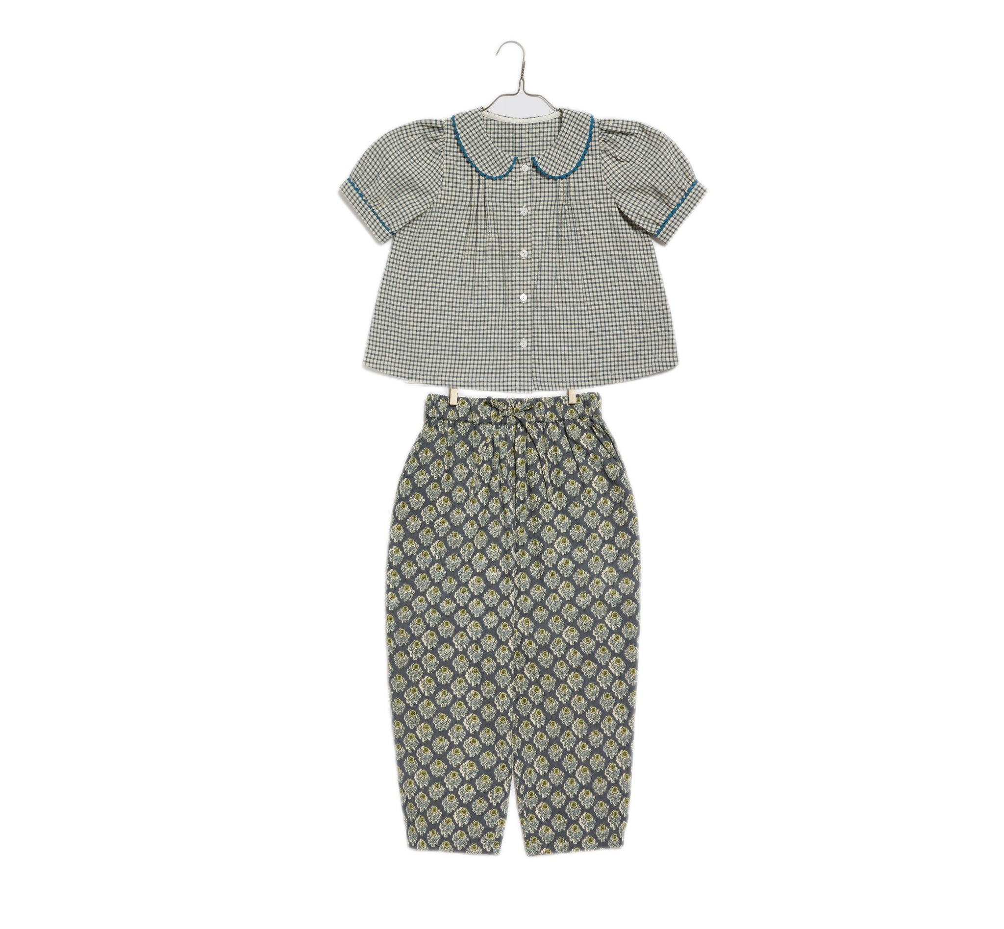 Gabriella Blouse in Rustic Check and Charlotte Trousers Set