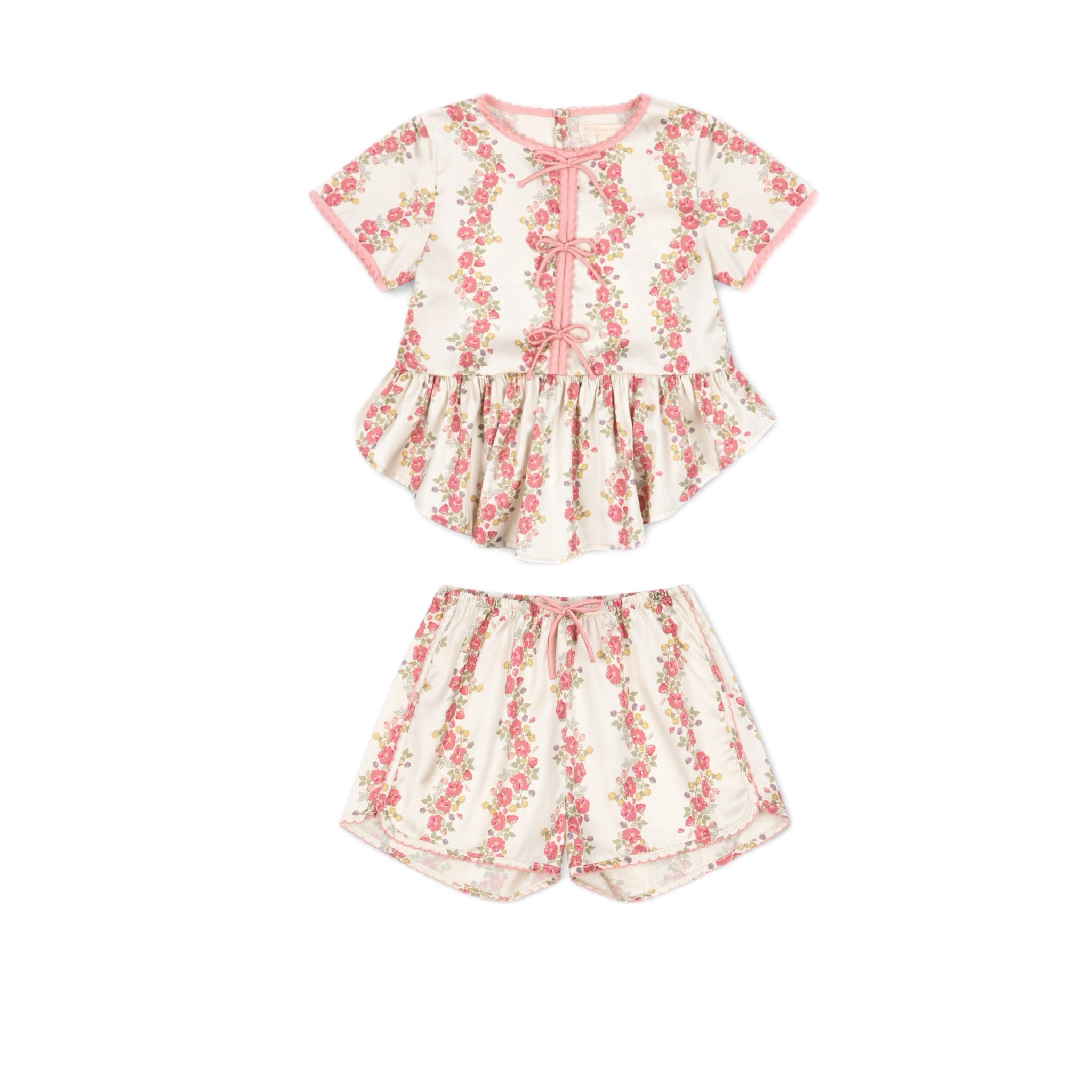 Sheeny Blouse and Shorts Set