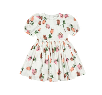 Welsa Dress in White Roses