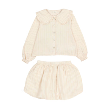 Lurex Blouse and Skirt Set