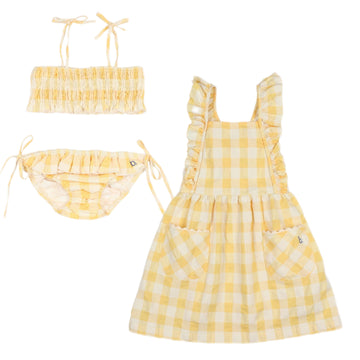 Gingham Bikini and Dress Set in Sun