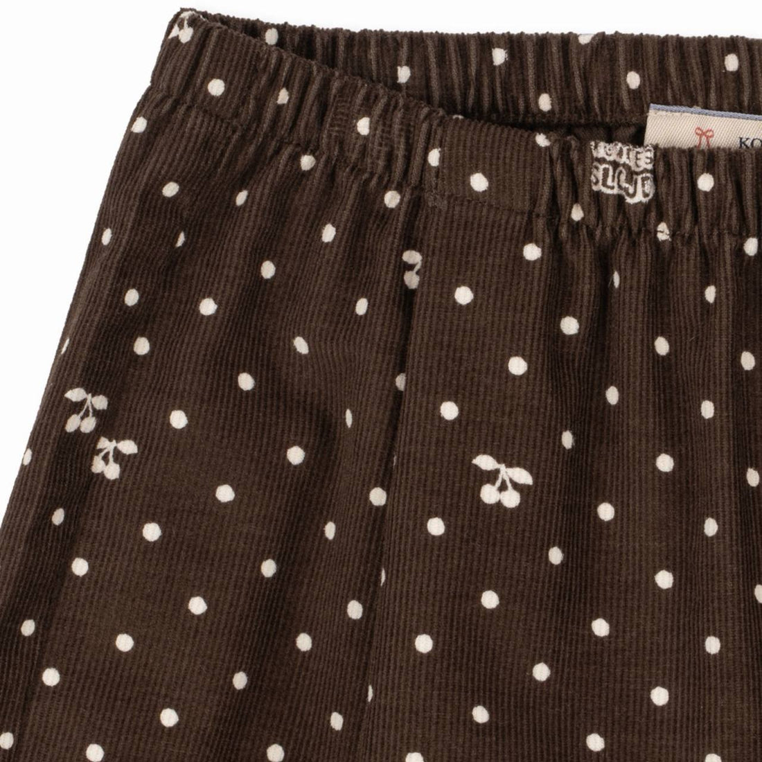 Cara Pleat Pants GOTS - Cherry Dot Chocolate