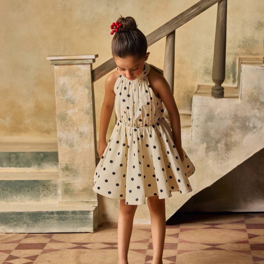 Polka Pearl Halter Dress