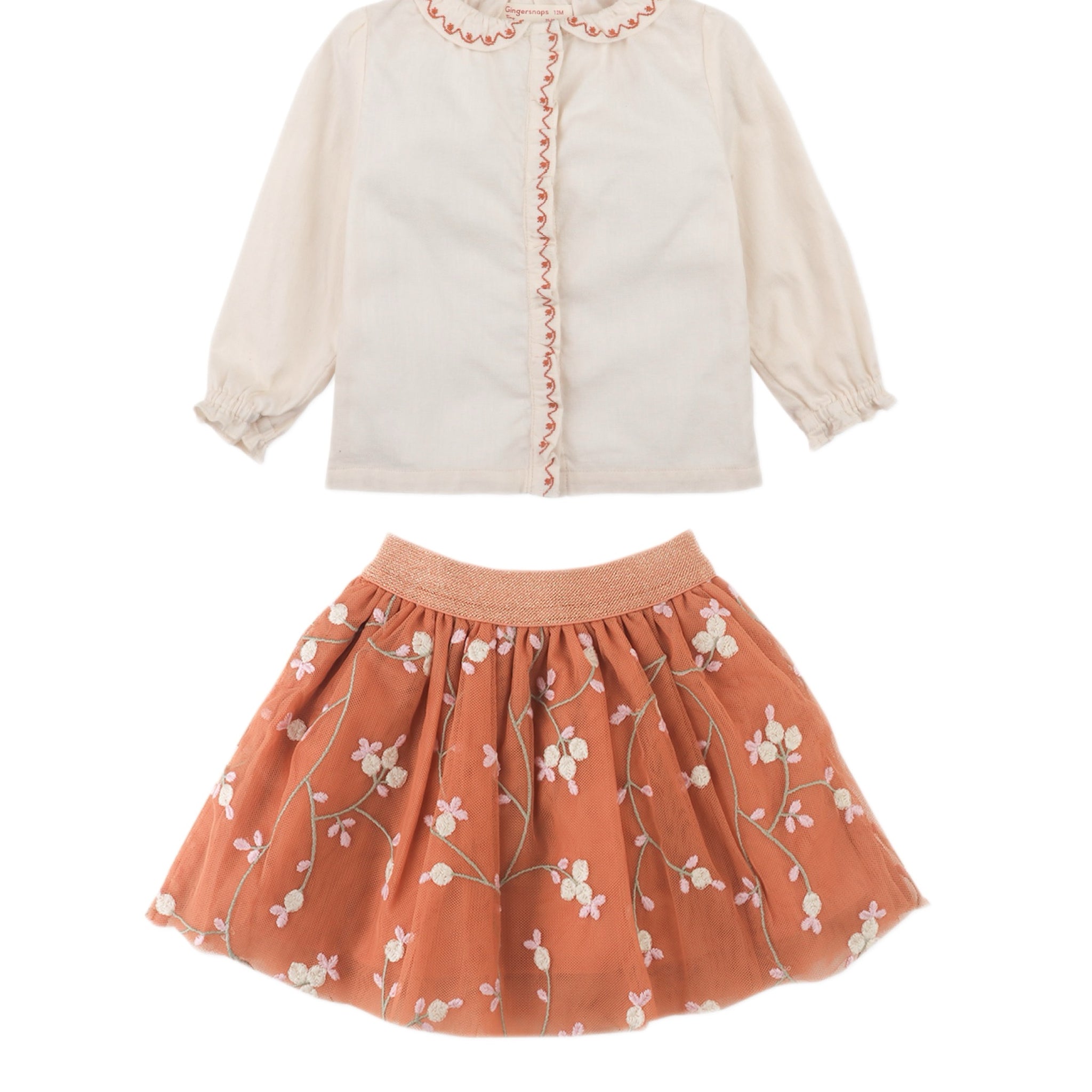 Long Sleeve Blouse and Tulle Skirt Set