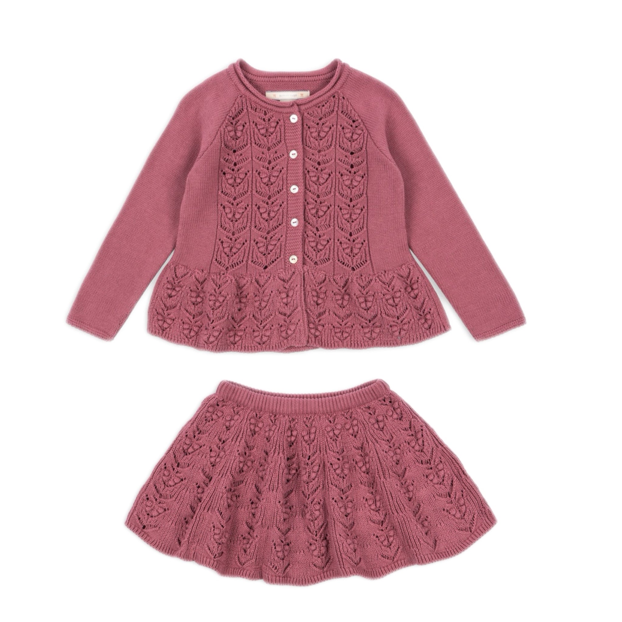 Cabby Frill Cardigan and Skirt Set