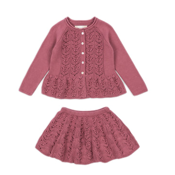 Cabby Frill Cardigan and Skirt Set