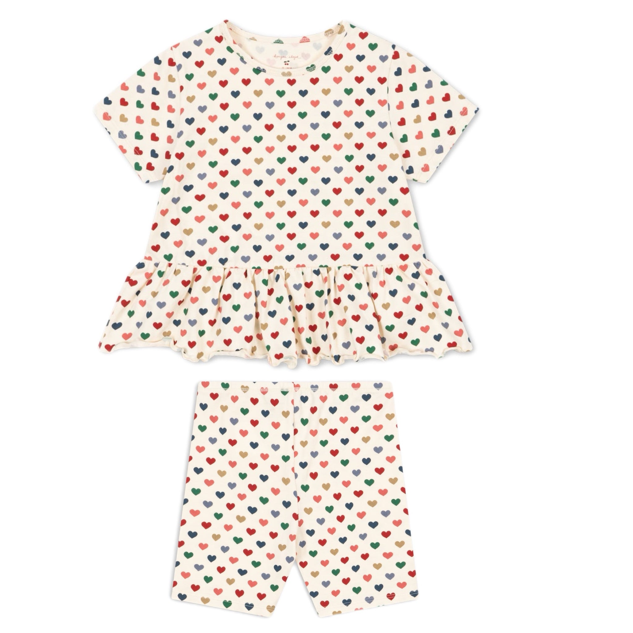Multi Heart Frill Tee and Short Leggings