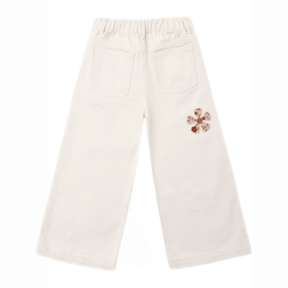 Straight Leg Pant Daisy Patches - Natural