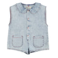 Light blue denim jumpsuit with button details 