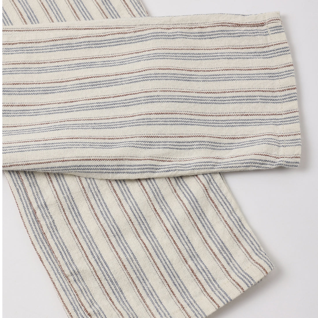 Gray and white striped shirt and pants set 