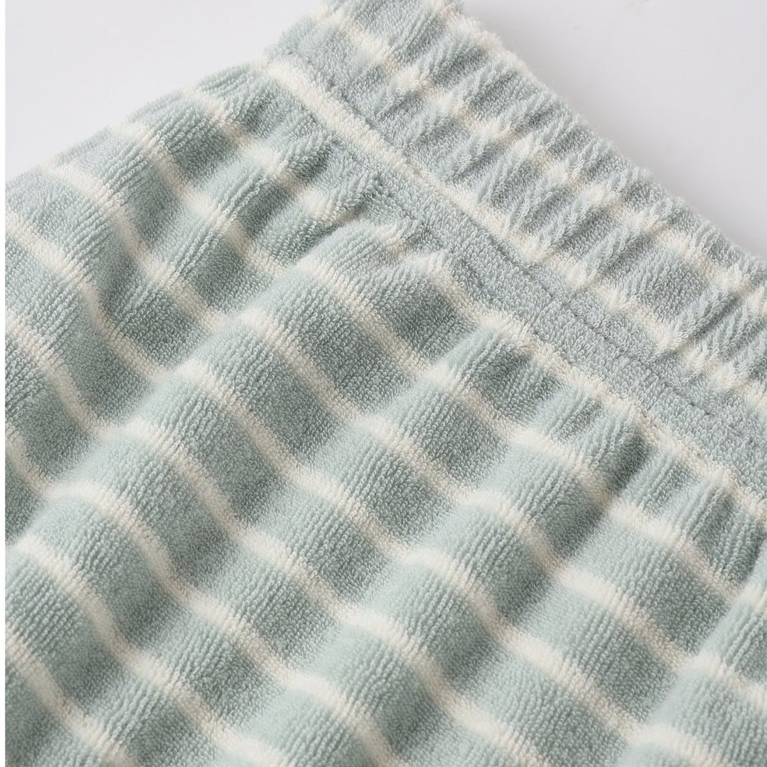 Terrycloth blue and white short sleeve t-shirt and shorts set