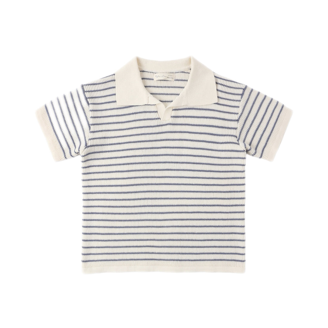 Blue and white striped shirt with a collar 