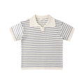 Blue and white striped shirt with a collar 