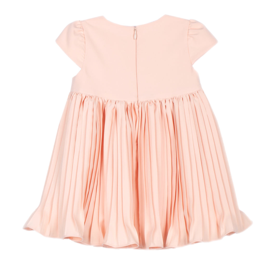 Pale Pink Pleated Bow Front Dress