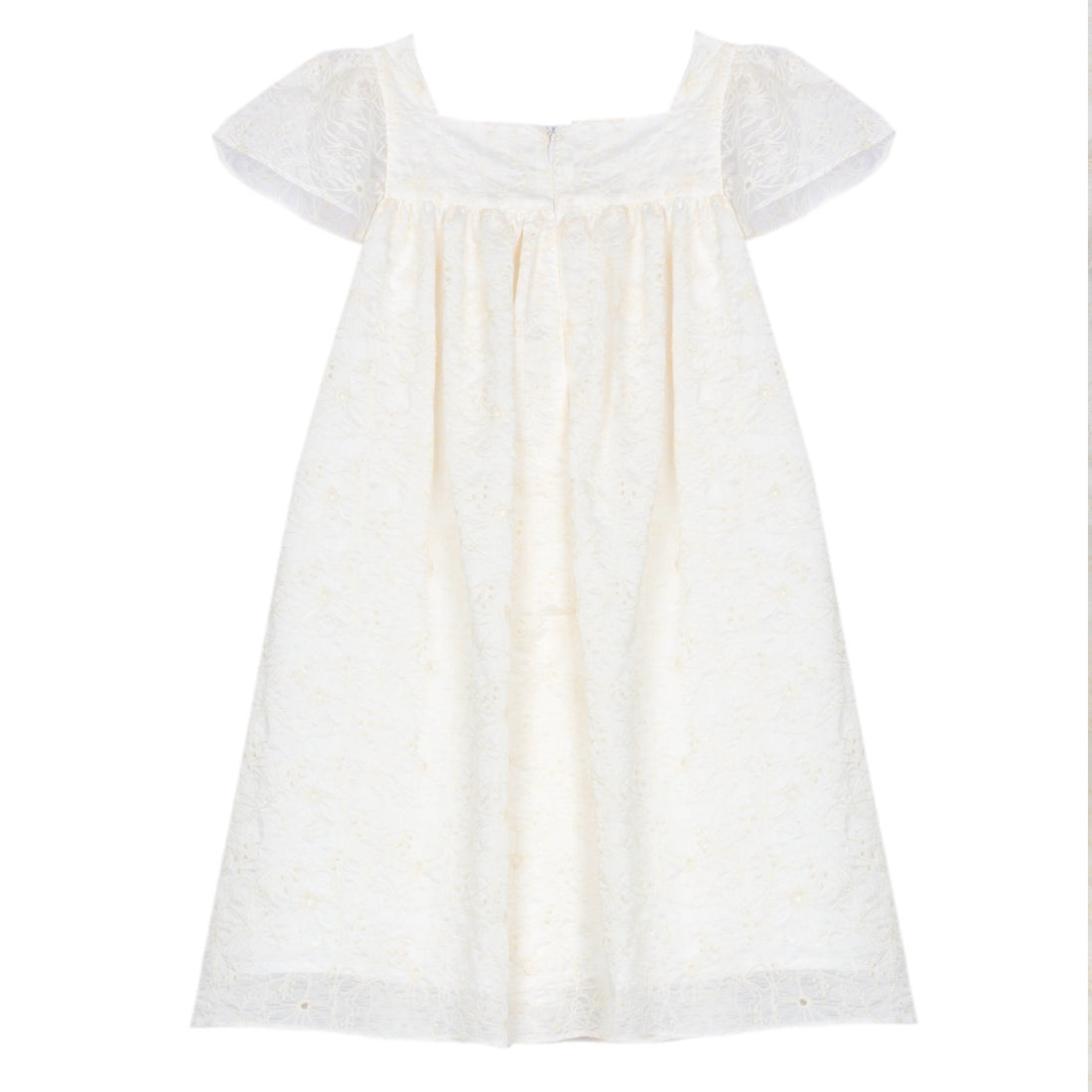 Ecru Floral Overlay Dress