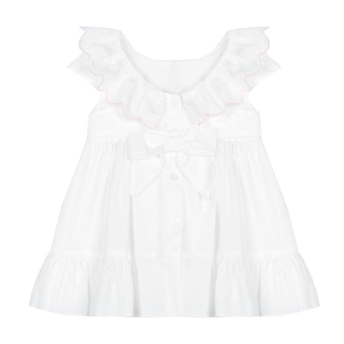 Ruffle Collar Embroidered Dress