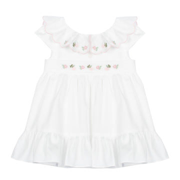 Ruffle Collar Embroidered Dress