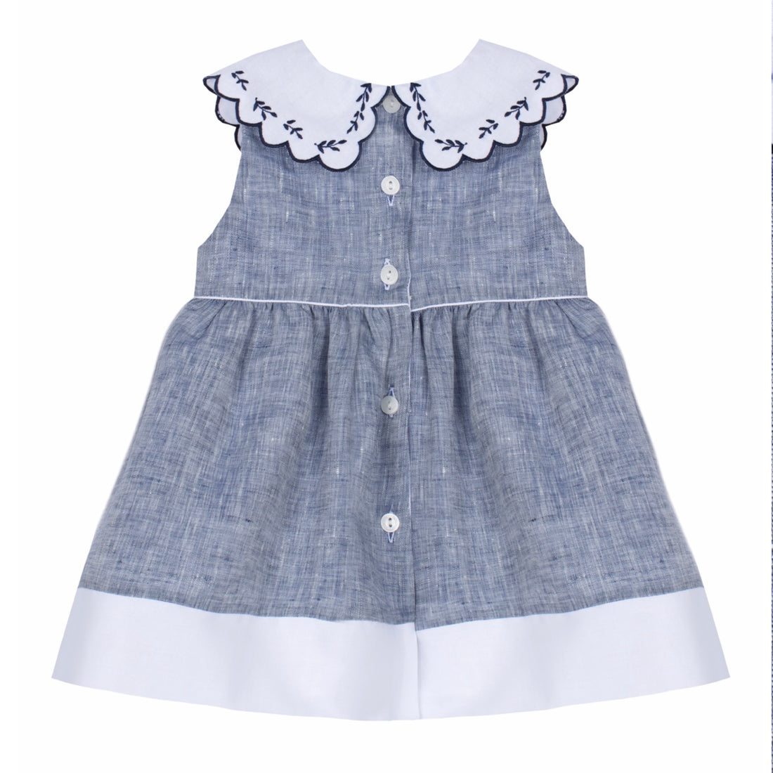 Embroidered Collar Dress