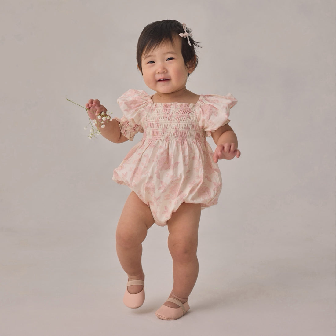 Hazel Romper in English Rose