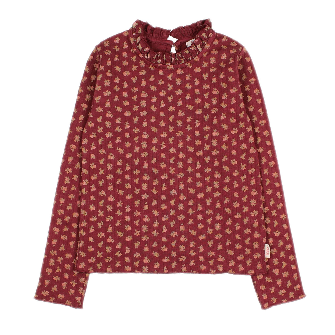 Cottage Rib T-Shirt & Soft Velour Girly Pants Set - Pomegranate