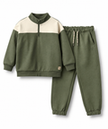 Wheat Matteo & Cosmo Sweatshirt Set in Thyme - alternate view