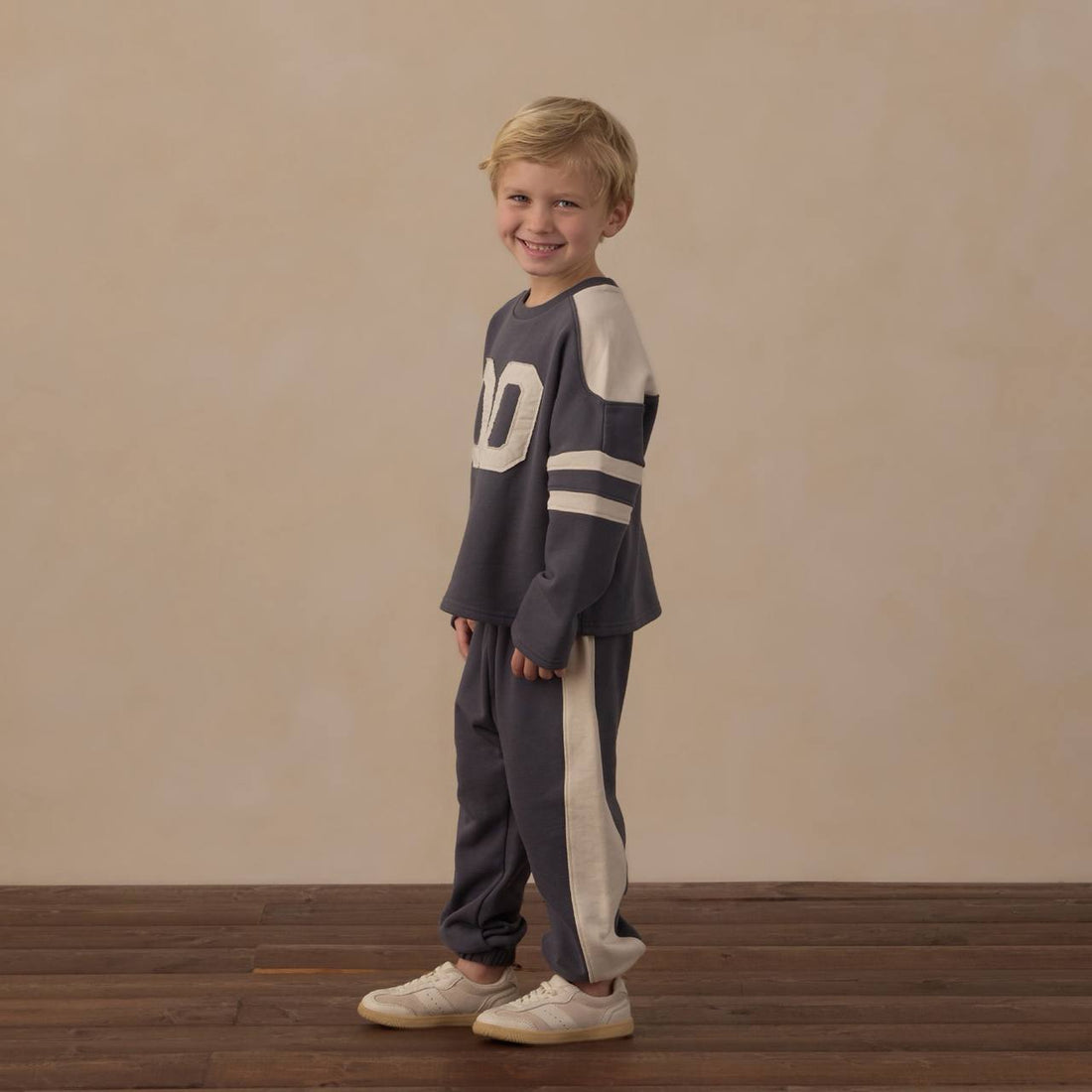 Paneled Sweatpant & Hockey Sweatshirt Set - Midnight