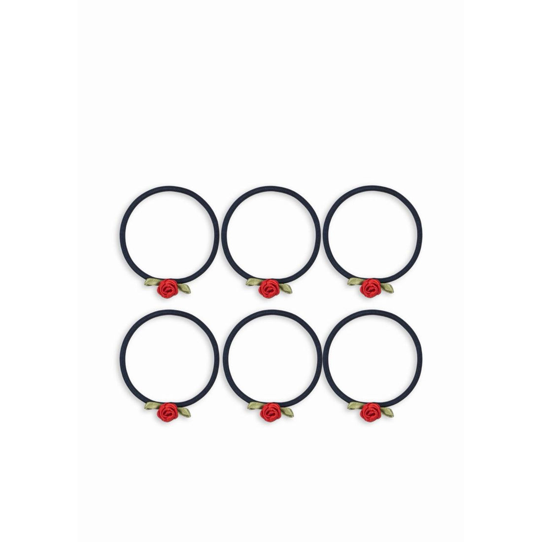 6 Pack Rose Rouge Hair Elastic - Total Eclipse