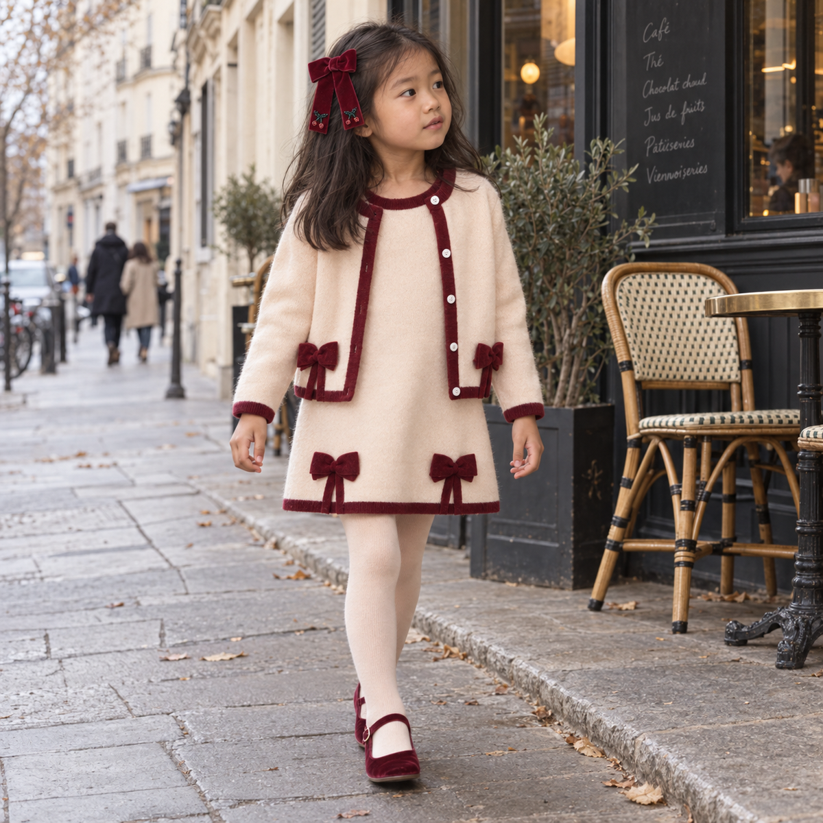 Konges Sloejd Alette Cardigan & Dress Set in Pale Blush