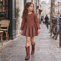 Konges Sloejd Elin Smock Dress in Brick Check