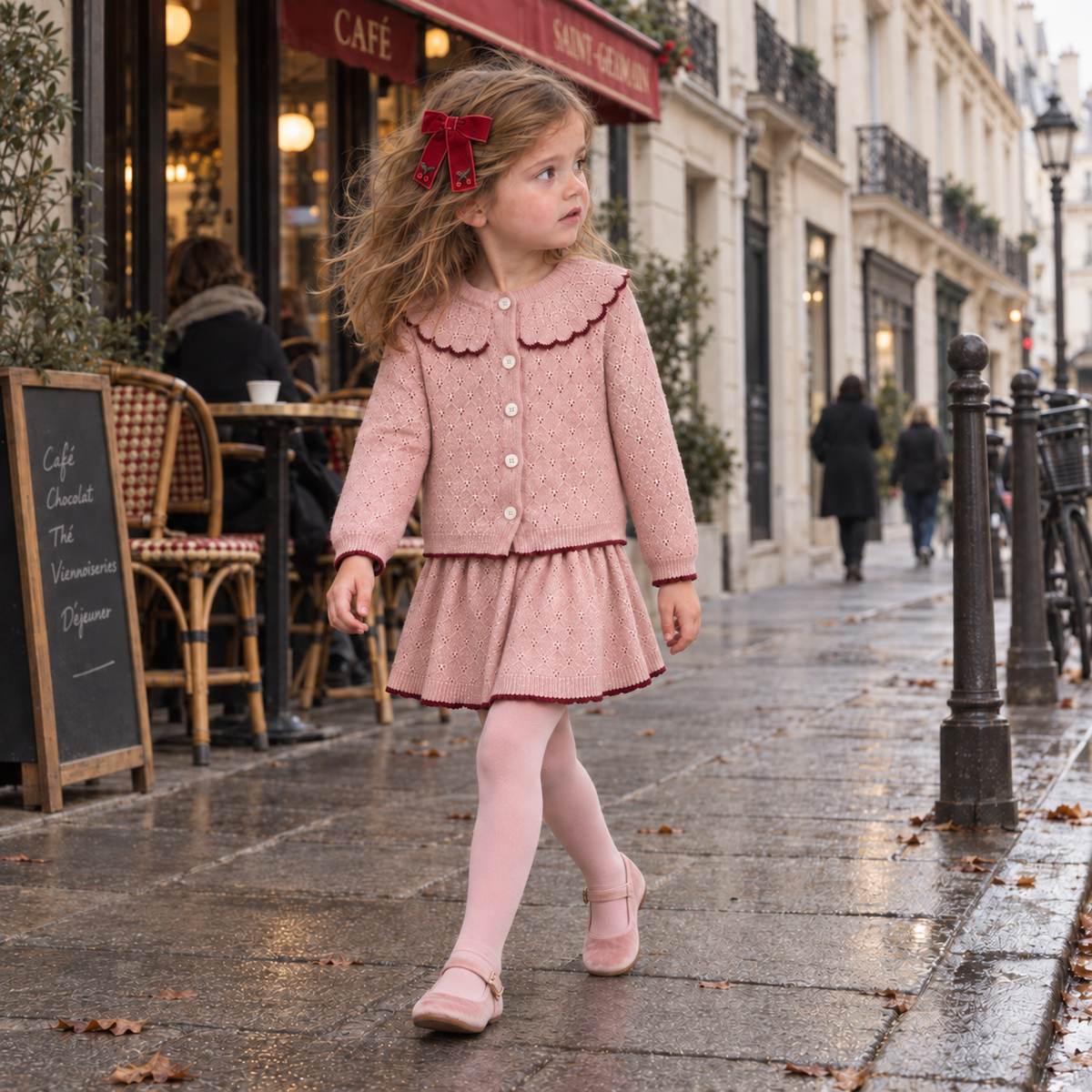 Konges Sloejd Holiday Cardigan & Skirt Set in Mellow Rose