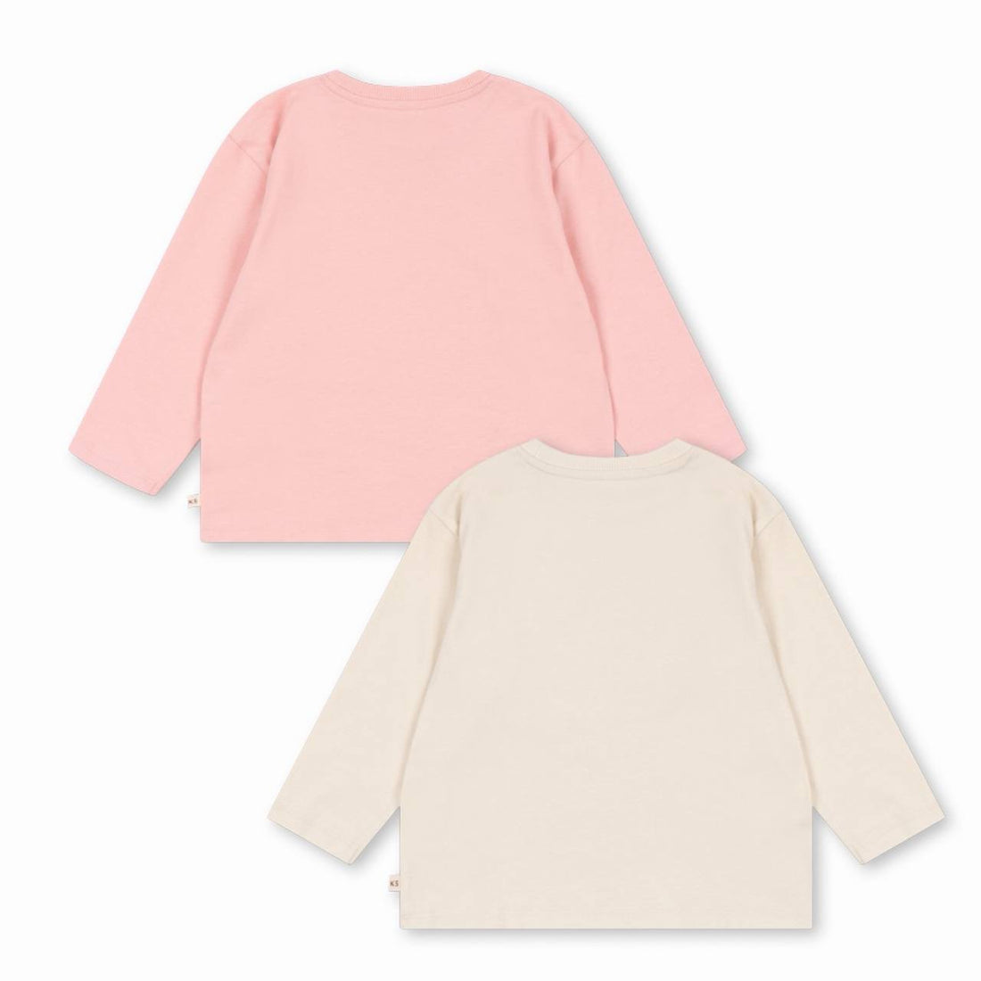 2 Pack Lin LS Tee - Pink Dolphin/Antique White